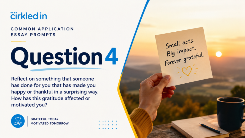 Common Application Essay Prompt 4: Gratitude and Growth